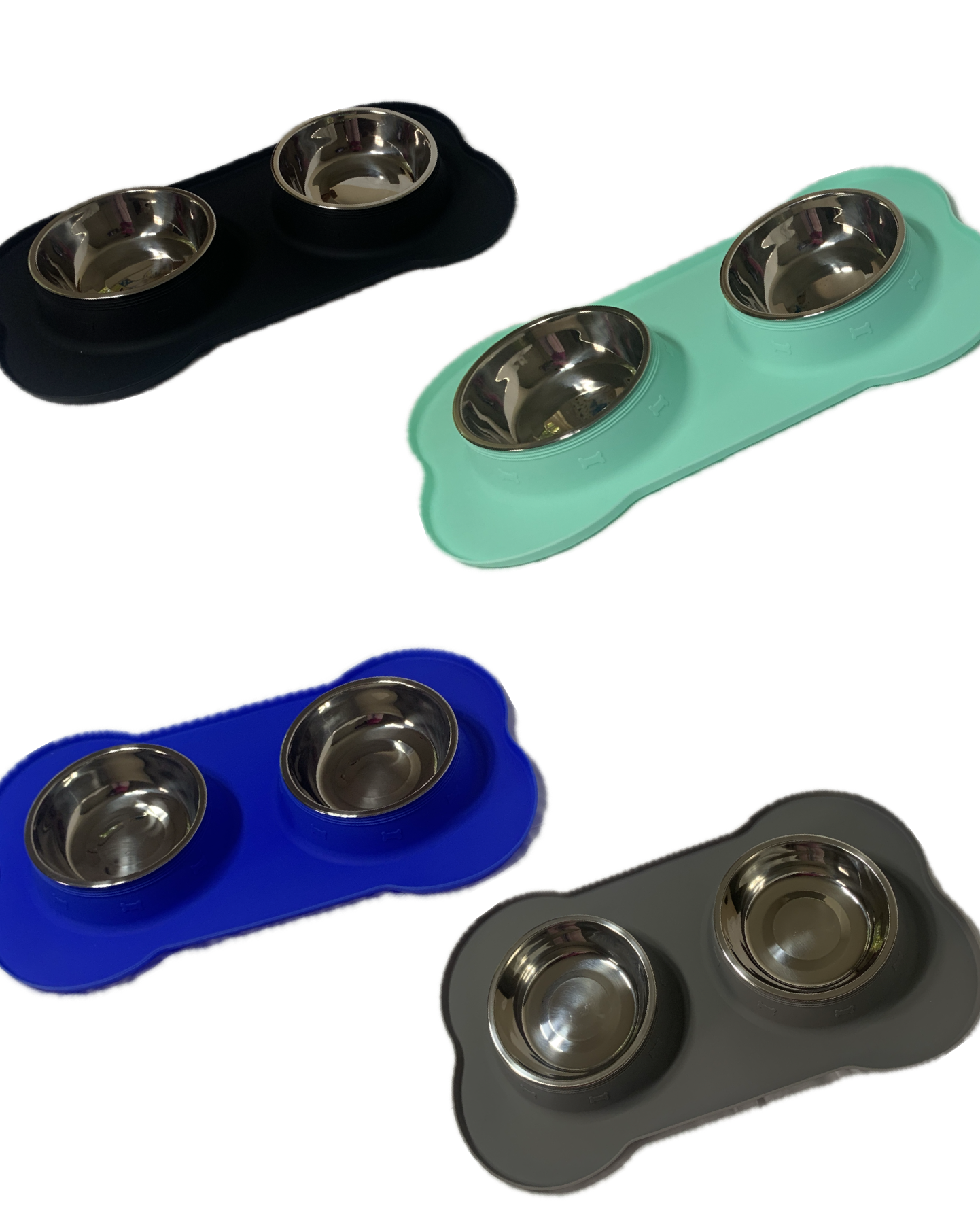 BigBoy Paws Silicone Double Pet Bowl Set